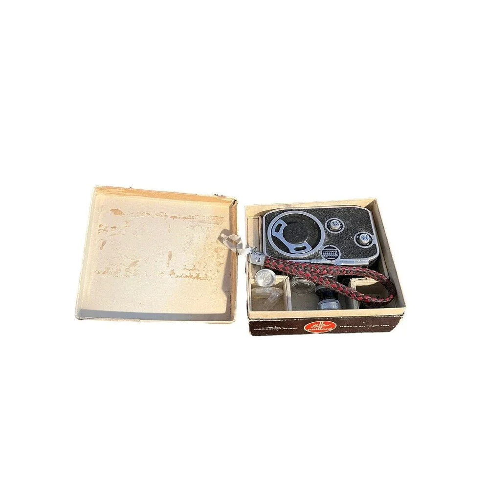 Paillard-Bolex B8 8mm Movie Camera Original Box Some Accessories 1 Cine Kern